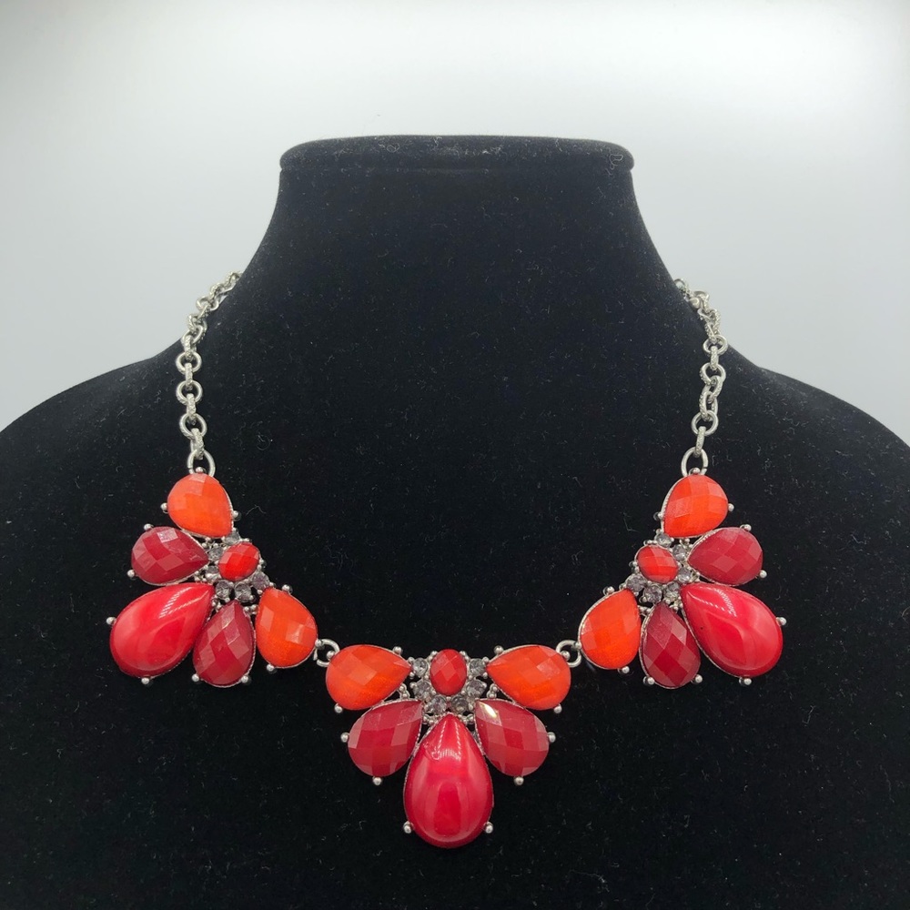 NY&C Bold Adjustable Red Statement Necklace
